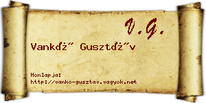 Vankó Gusztáv névjegykártya