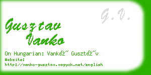 gusztav vanko business card